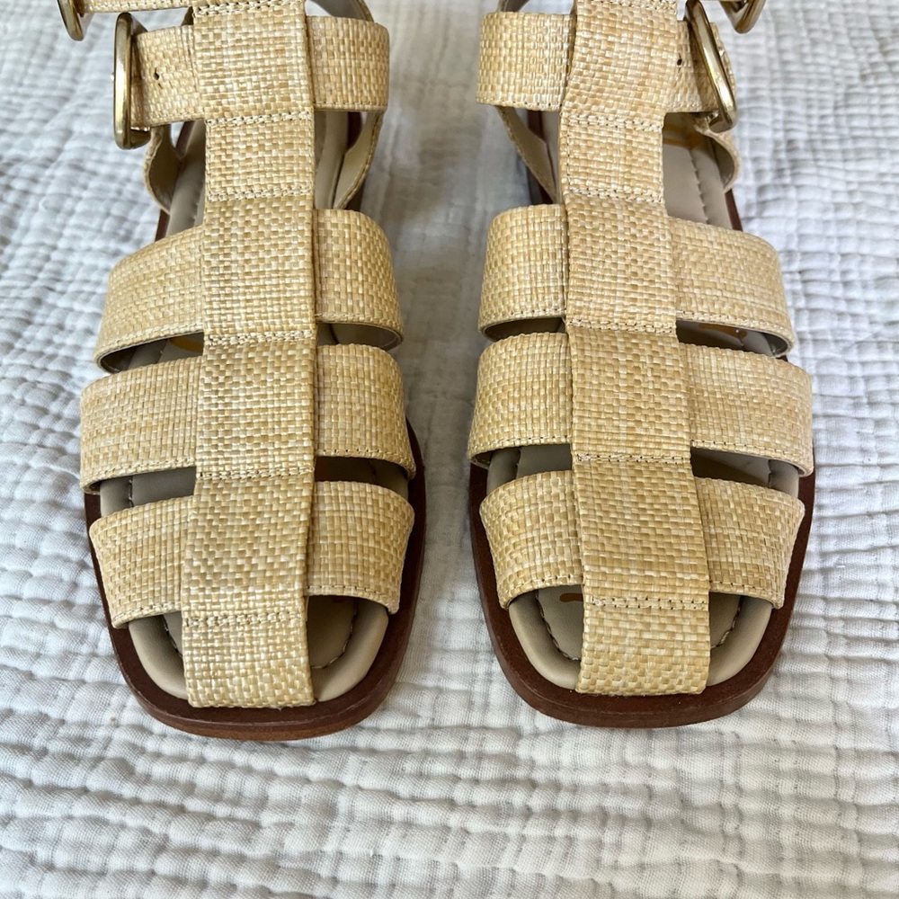 Sam Edelman Tan Raffia Gladiator Sandals - Picture 5 of 11